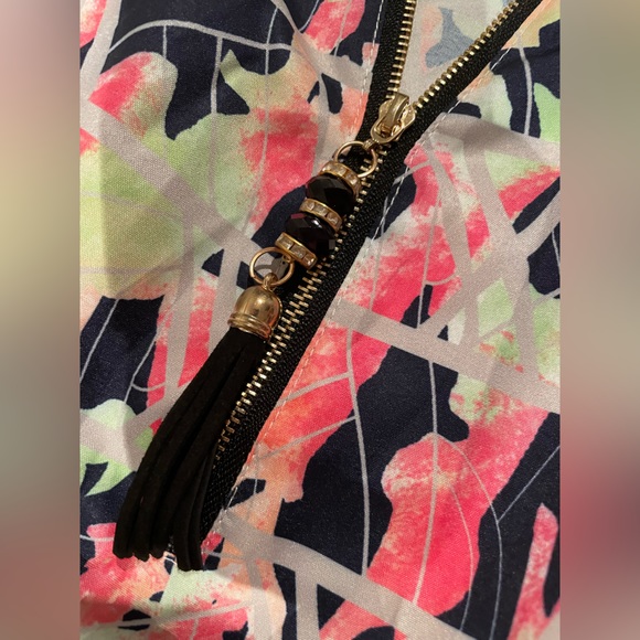 Multi-vibrant colour summer dress with front zipper and same material-belt - Picture 2 of 7